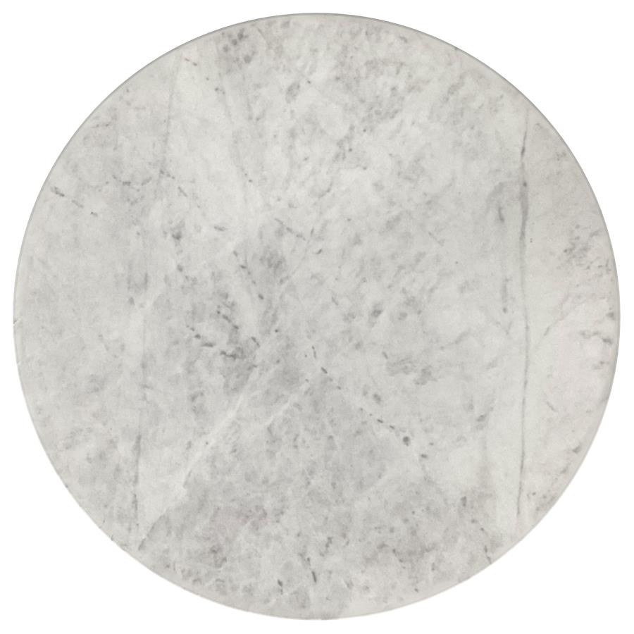 Haven Round Genuine White Marble Top Coffee Table Black - 706208