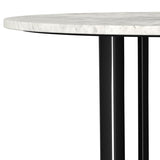 Haven Round Genuine White Marble Top Coffee Table Black - 706208
