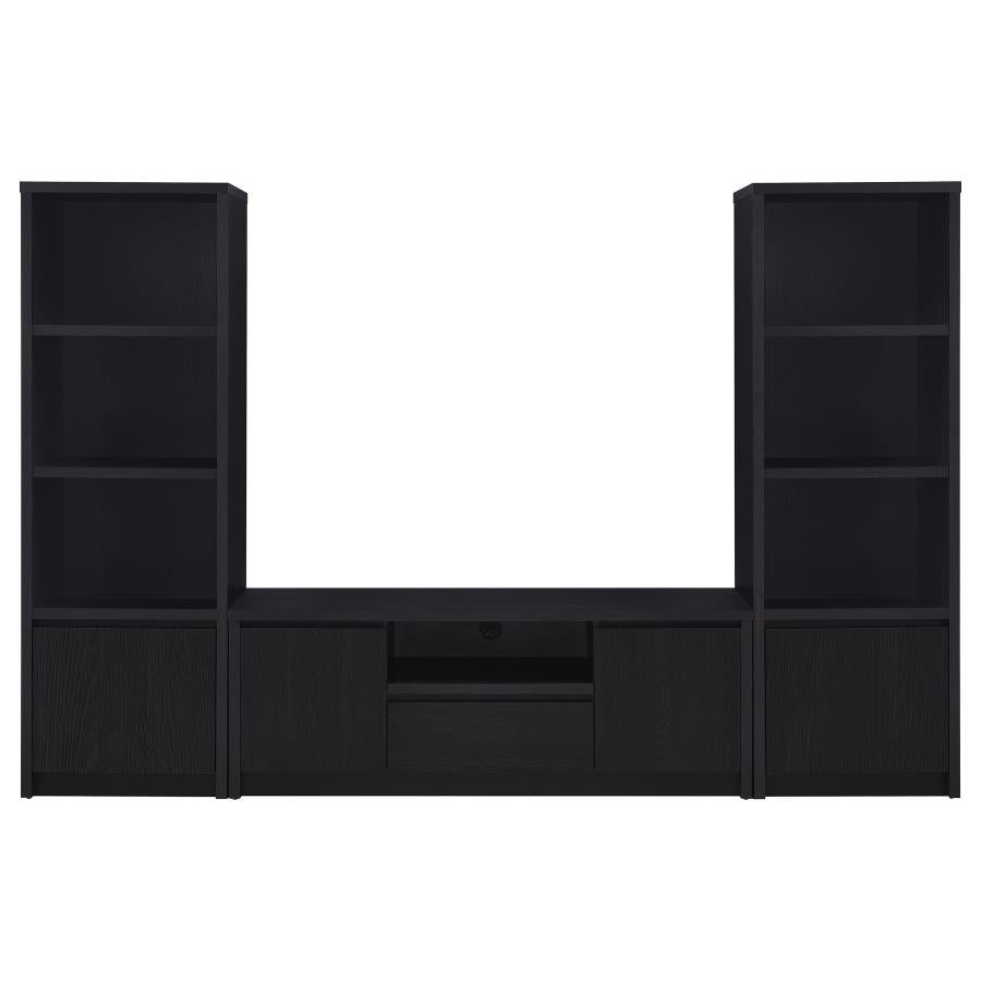 Winfield 3-piece Entertainment Center 60-inch TV Stand Black - 706222-SET