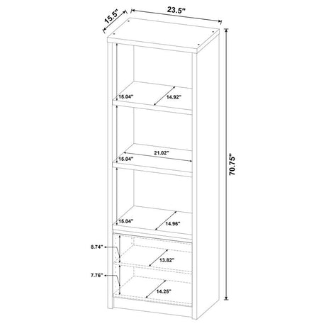 Winfield 3-sheld Media Tower Entertainment Pier Black - 706224