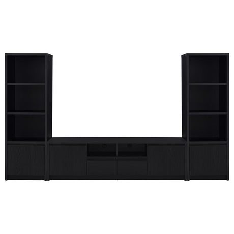 Winfield 3-sheld Media Tower Entertainment Pier Black - 706224