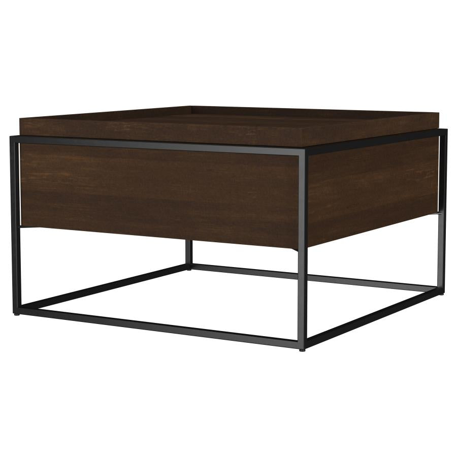 Fulton 30-inch Square Mango Wood Coffee Table Dark Brown - 706238