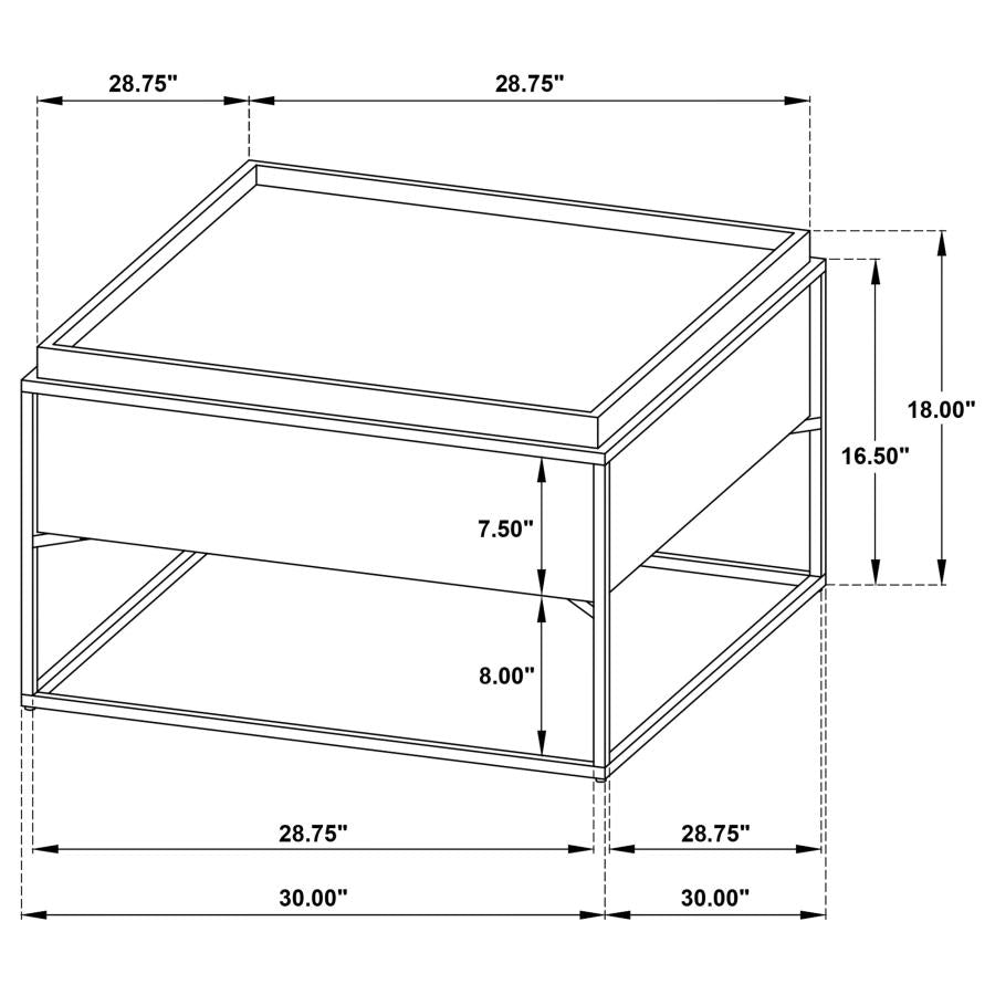 Fulton 30-inch Square Mango Wood Coffee Table Dark Brown - 706238