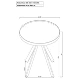 Briggs Round Marble Printed Glass Top End Side Table White - 706257