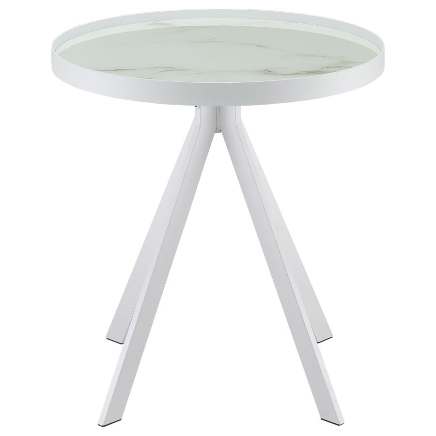 Briggs 2-piece Round Coffee and End Table Set White - 706258-S2