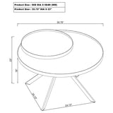 Briggs Round Marble Printed Glass Top Coffee Table White - 706258