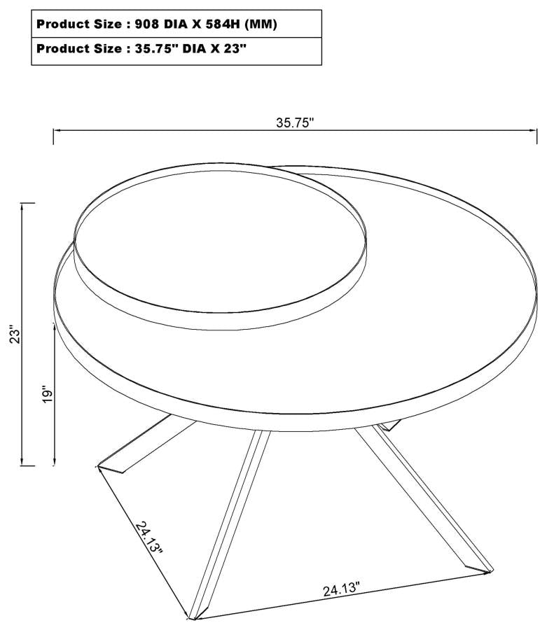 Briggs 2-piece Round Coffee and End Table Set White - 706258-S2