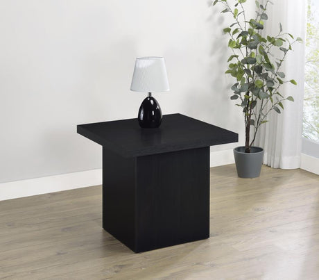 Devar Square Engineered Laminate End Side Table Black - 706277