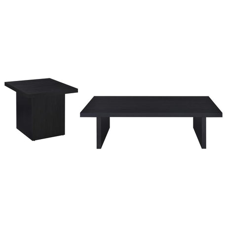 Max 2-piece Rectangular Coffee and End Table Set Black - 706278-S2