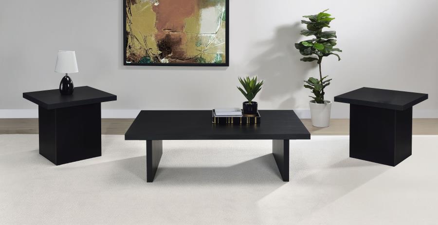 Max 3-piece Rectangular Coffee and End Table Set Black - 706278-S3