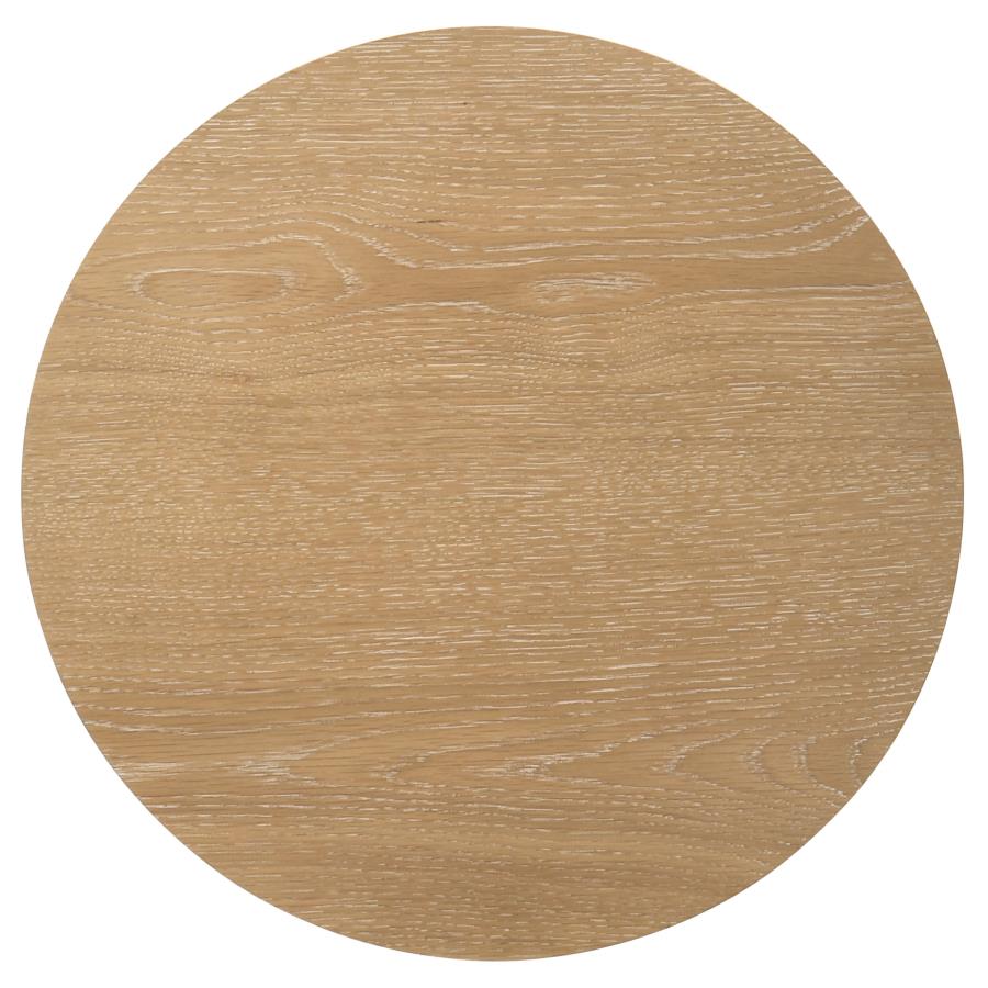 Ottowa Round Wood Side End Table with Shelf Light Oak - 706297