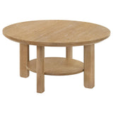 Ottowa 2-piece Round Wood Coffee Table Set Light Oak - 706298-S2