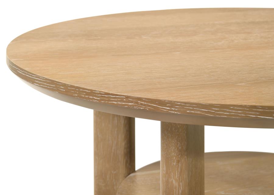 Ottowa 2-piece Round Wood Coffee Table Set Light Oak - 706298-S2