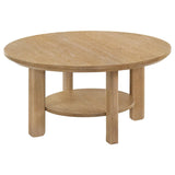Ottowa 36-inch Round Wood Cocktail Coffee Table Light Oak - 706298