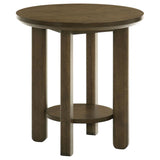 Ottowa 22-Inch Round Wood Side End Table with Shelf Brown - 706307
