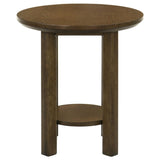 Ottowa 22-Inch Round Wood Side End Table with Shelf Brown - 706307