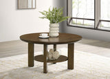 Ottowa 35-inch Round Wood Cocktail Coffee Table Brown - 706308