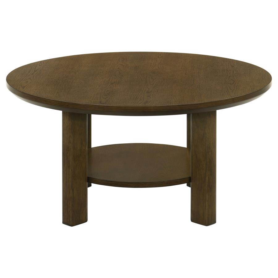 Ottowa 35-inch Round Wood Cocktail Coffee Table Brown - 706308
