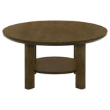 Ottowa 35-inch Round Wood Cocktail Coffee Table Brown - 706308