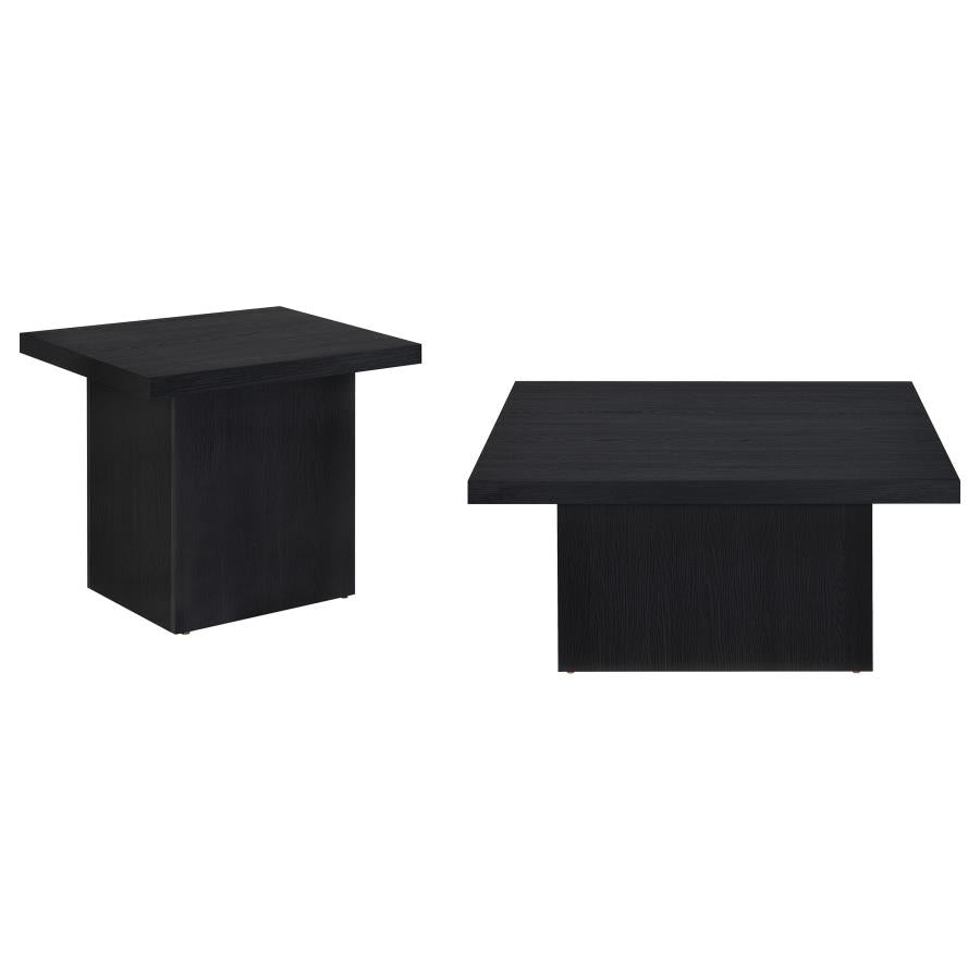 Devar 2-piece Square Cocktail Coffee End Table Set Black - 706408-S2