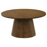 Franklin 2-piece Round Pedestal Coffee Table Set Dark Brown - 706438-S2
