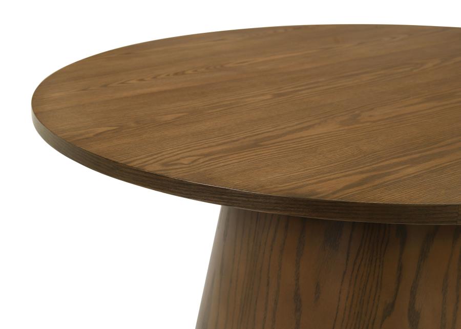 Franklin 2-piece Round Pedestal Coffee Table Set Dark Brown - 706438-S2