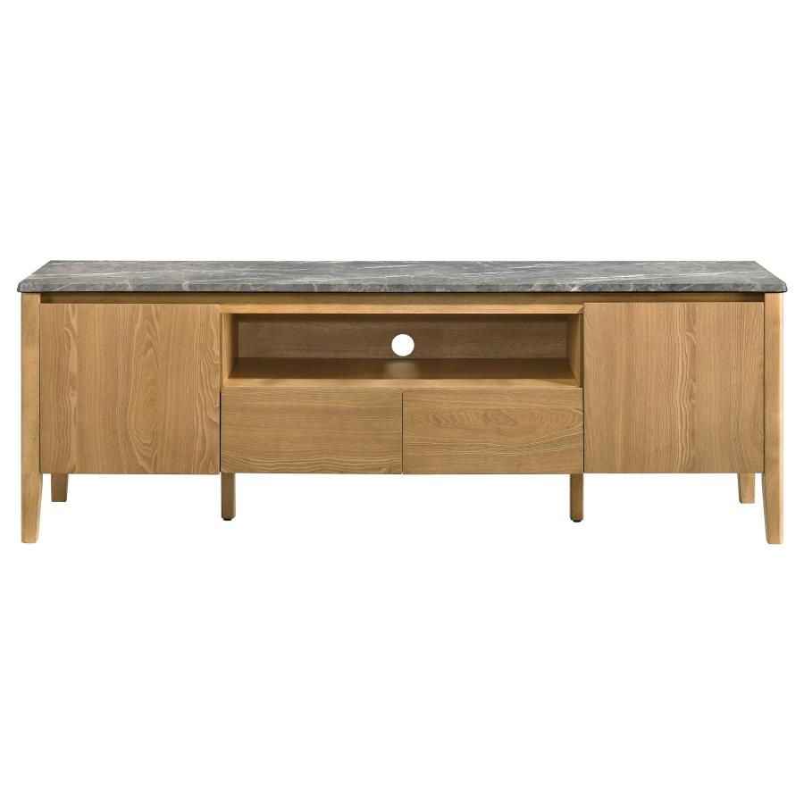 Bradley 63-inch 2-Door SmartTop TV Stand Grey and Natural - 706442