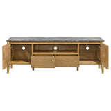 Bradley 63-inch 2-Door SmartTop TV Stand Grey and Natural - 706442