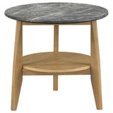 Bradley 2-Piece Round SmartTop Coffee Table Set Grey and Natural - 706448-S2
