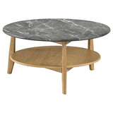 Bradley 3-Piece Round SmartTop Coffee Table Set Grey and Natural - 706448-S3