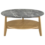 Bradley 3-Piece Round SmartTop Coffee Table Set Grey and Natural - 706448-S3
