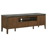 Bradley 63-inch 2-Door SmartTop TV Stand Smokey Grey and Brown - 706452
