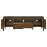 Bradley 63-inch 2-Door SmartTop TV Stand Smokey Grey and Brown - 706452