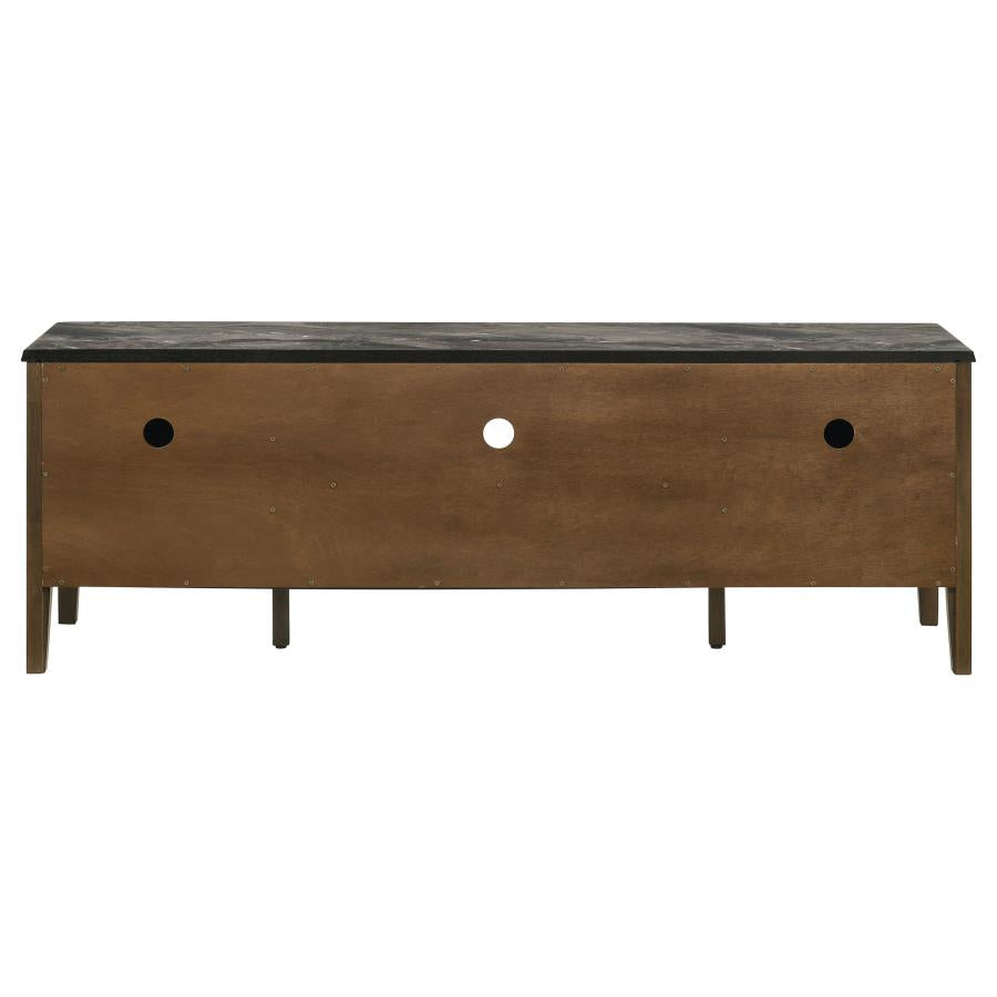 Bradley 63-inch 2-Door SmartTop TV Stand Smokey Grey and Brown - 706452