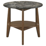 Bradley Round SmartTop End Side Table Smokey Grey and Brown - 706457