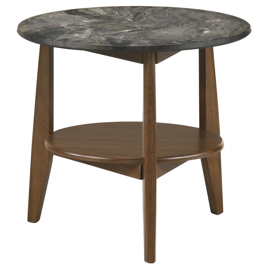Bradley 2-Piece Round SmartTop Coffee Table Set Smokey Grey and Brown - 706458-S2