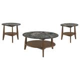 Bradley 3-Piece Round SmartTop Coffee Table Set Smokey Grey and Brown - 706458-S3