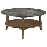 Bradley Round SmartTop Cocktail Coffee Table Smokey Grey and Brown - 706458