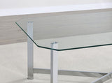 Cronin Square Tempered Glass Top Side End Table Chrome - 706567