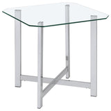 Cronin 2-piece Tempered Glass Top Coffee Table Set Chrome - 706568-S2