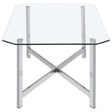 Cronin 2-piece Tempered Glass Top Coffee Table Set Chrome - 706568-S2