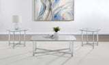 Cronin 3-piece Tempered Glass Top Coffee Table Set Chrome - 706568-S3