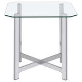 Cronin 3-piece Tempered Glass Top Coffee Table Set Chrome - 706568-S3