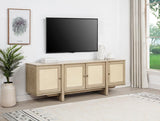 Kailani 79-inch 4-door Cane TV Stand Media Console Beige Oak - 706583