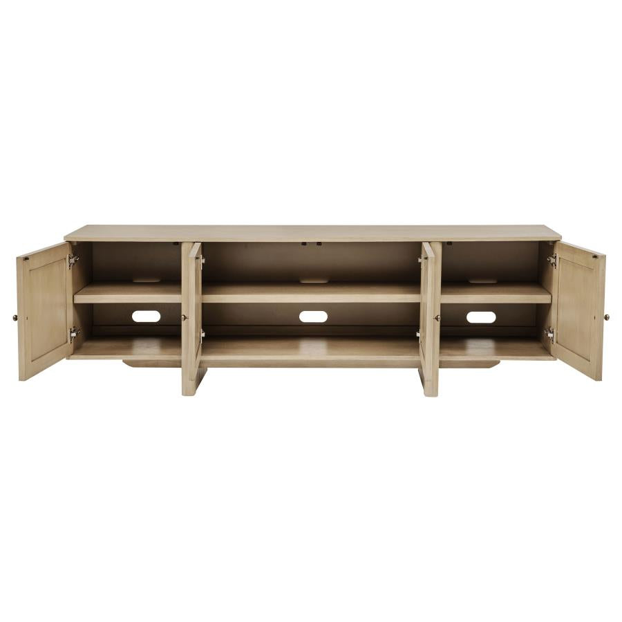 Kailani 79-inch 4-door Cane TV Stand Media Console Beige Oak - 706583