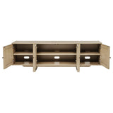 Kailani 79-inch 4-door Cane TV Stand Media Console Beige Oak - 706583