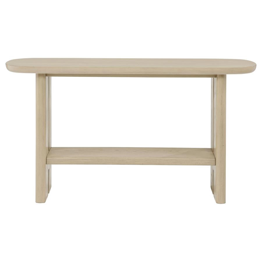Kailani Coastal Sofa Console Table with Shelf Beige Oak - 706589