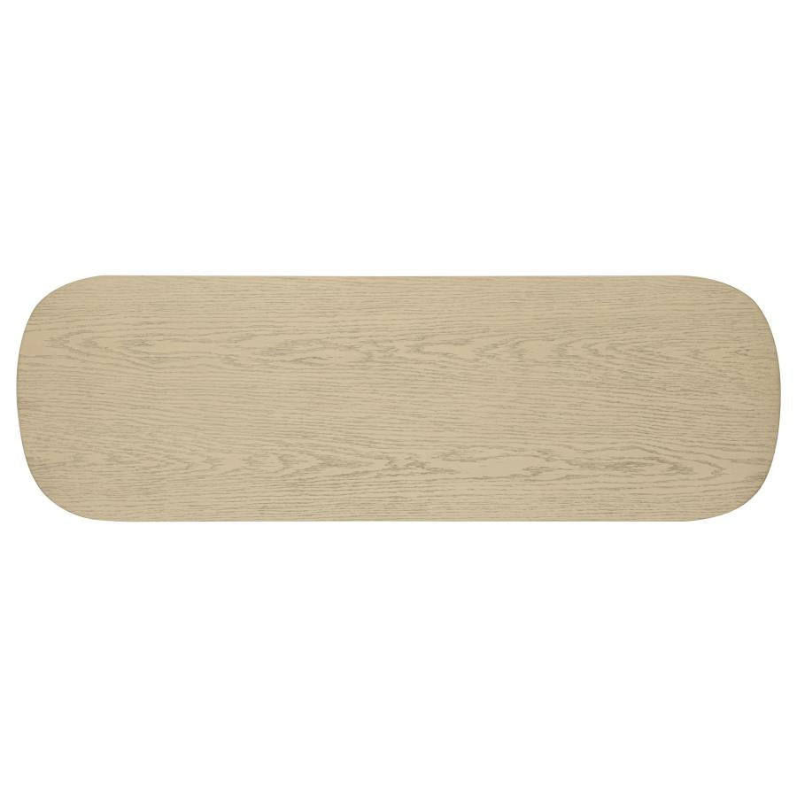 Kailani Coastal Sofa Console Table with Shelf Beige Oak - 706589