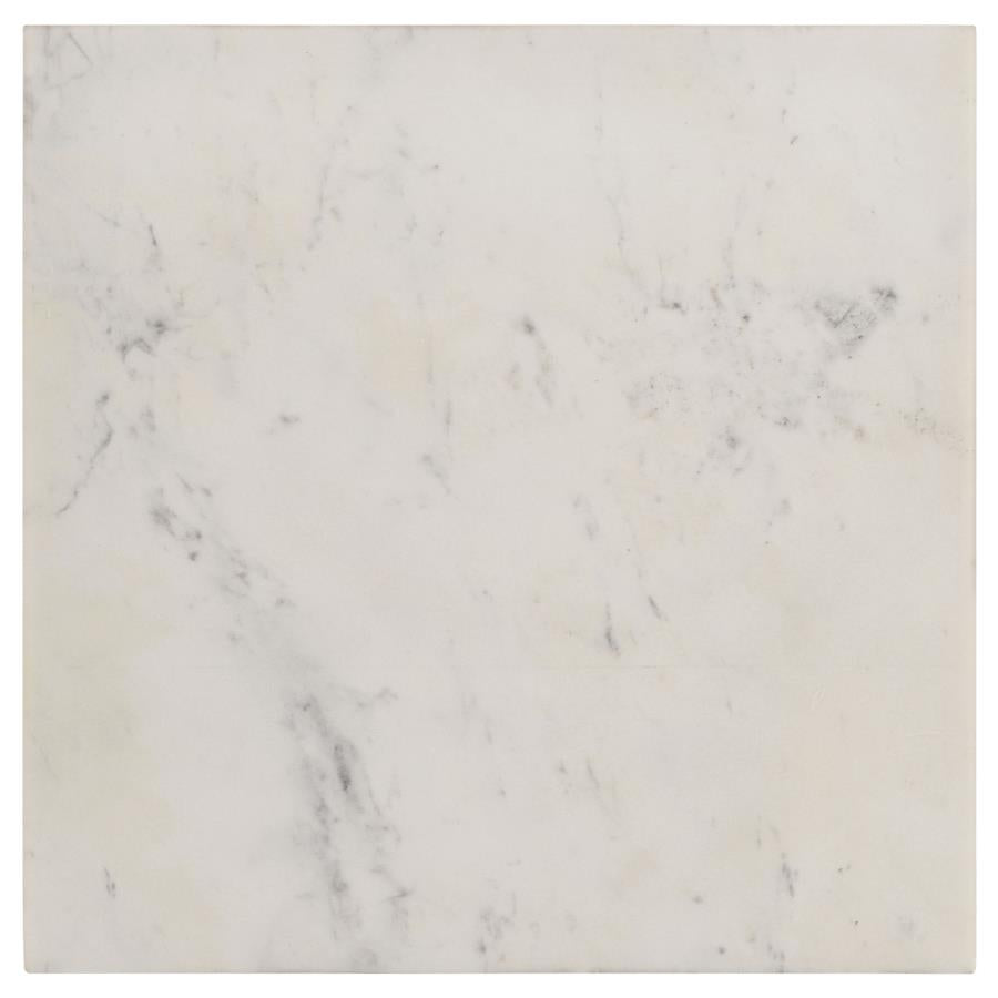 Tobin Square Marble Top End Table White and Black - 707697
