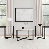 Tobin 3-piece Marble Top Coffee and End Table Set White - 707698-S3